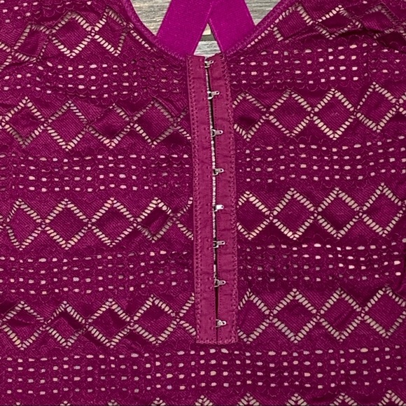 NWT $68 Free People XS M or L Thank You Never Bodysuit Top Shirt Magenta - Picture 9 of 16